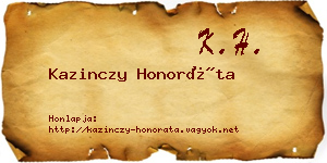 Kazinczy Honoráta névjegykártya